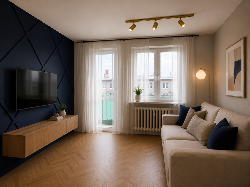 salon granatowy